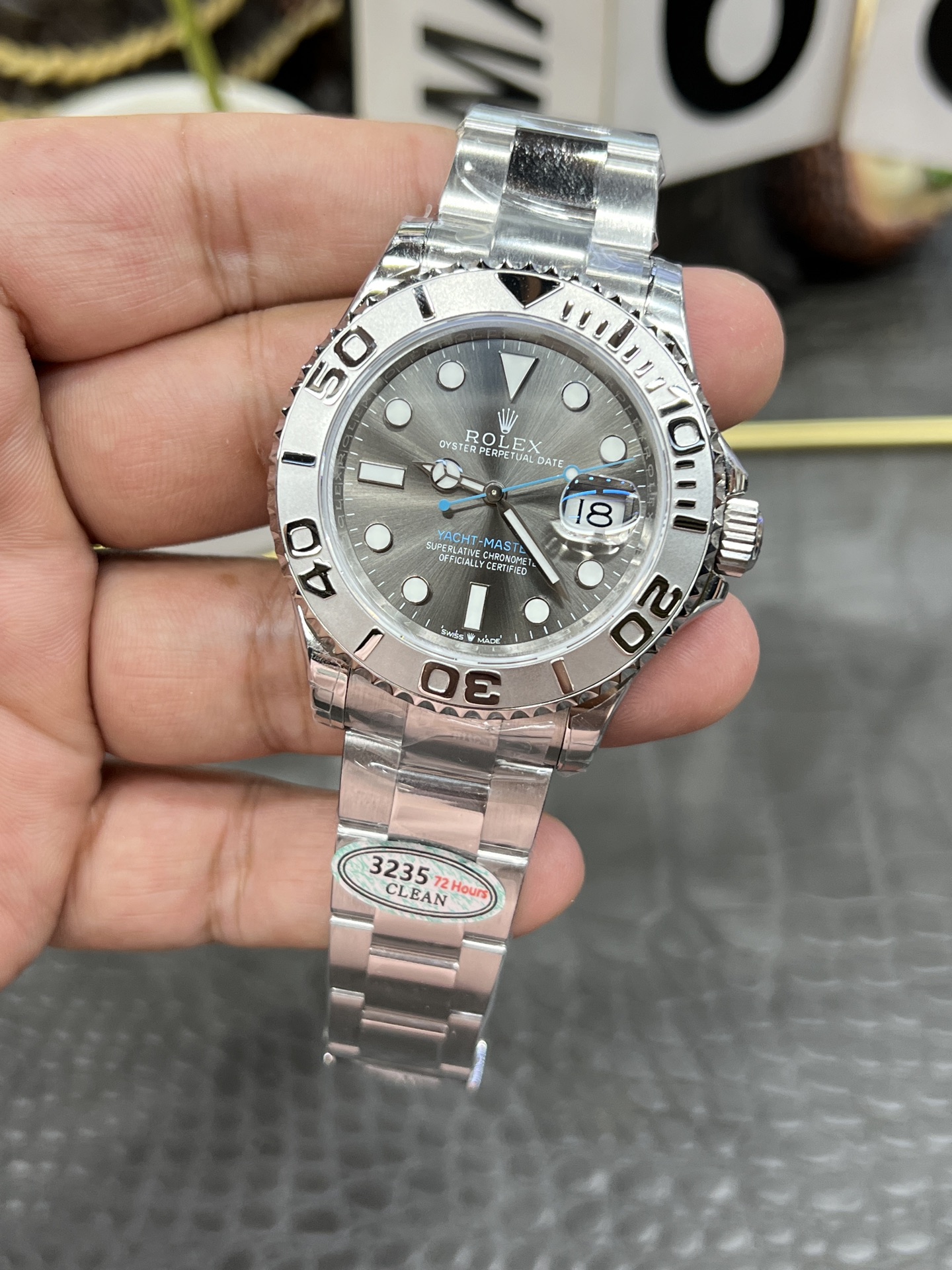 Rolex-Style Grey Yacht-Master Replica / 40mm / Shanghai 3235 Automatic Mechanical Movement - Image 3