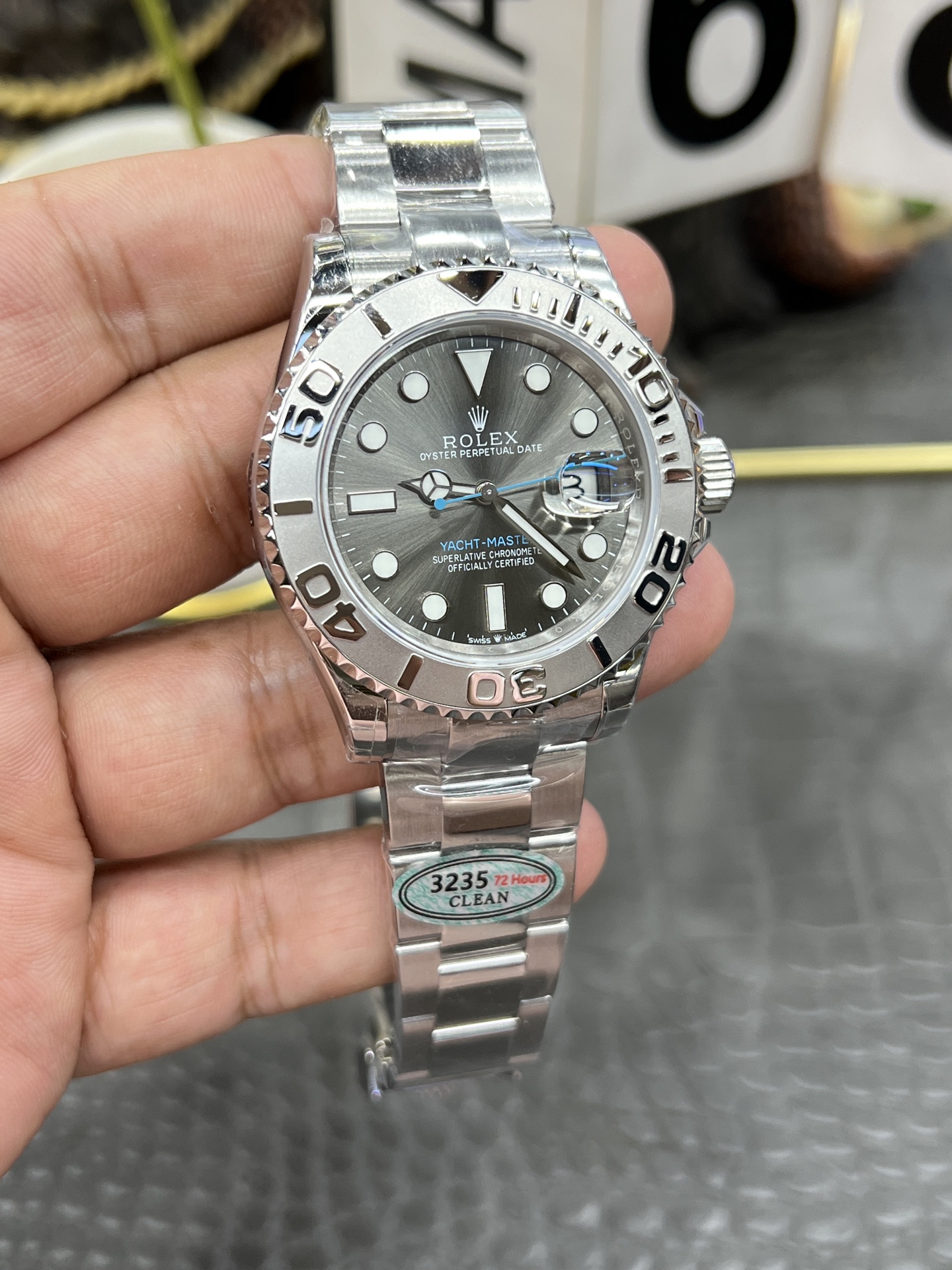Rolex-Style Grey Yacht-Master Replica / 40mm / Shanghai 3235 Automatic Mechanical Movement - Image 4