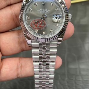 Replica Rolex Datejust Series / 41mm Gray Diamond Datejust 27 Jewels / Powered by Shanghai-modified Dandong 3235 Automatic Mechanical Movement