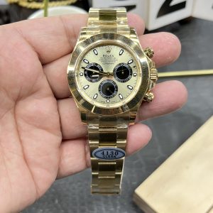 Replica Rolex Daytona Series / 40mm Solid Gold Daytona Shanghai 4130 Modified Dandong 4130 Automatic Chronograph Mechanical Movement