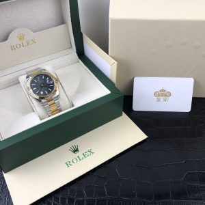 Royal Authentic  Rolex Datejust Two-Tone Black Dial Men's Watch