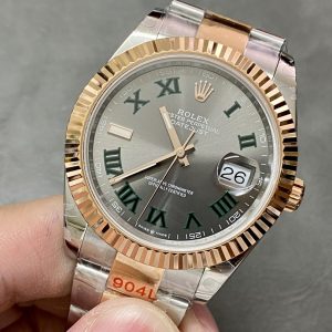 Alternative view of Gold-inlaid Green Basket Log-style 41mm