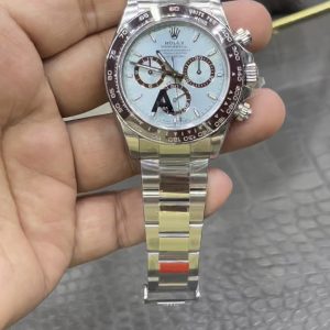 Vs Rolex Daytona Series Ice Blue Dial/40mm Skeletonized Case with Weighted Design, 164g/Features Dandong 4131 Automatic Integrated Mechanical Chronograph Movement