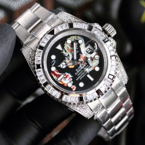 Alternative view of 🎩New Arrival: Rolex's Ultimate Collector's Item. For those who dislike mass-produced street watches like the Submariner, this piece is your soulmate. Based on the iconic Submariner model, it features a secondary bezel modification and is set with premium natural pearl stones—ultra-sparkling with exceptional craftsmanship. Currently the most dazzling finish achievable with this material.Powered by a fully automatic mechanical movement, it features ultra-bright luminous dial markings. The rubber strap is custom-molded with curved links for perfect case contouring. The clasp includes a 2cm flexible adjustment mechanism for effortless sizing. Crafted by professionals for lasting excellence. 40mm case diameter!