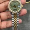 GS Rolex Datejust Series / 31mm Two-Tone Green Diamond Dial with Diamond Bezel / Powered by Hangzhou Cal.2236 Automatic Mechanical Movement