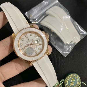 The Rolex Yacht-Master in white is truly beautiful—it's absolutely stunning.