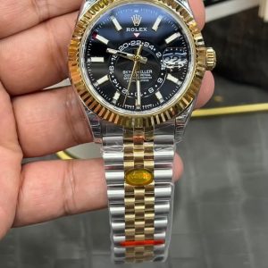 Rolex Sky-Dweller Series / 42mm x 14.3mm Two-Tone Black Dial / Powered by JP-modified 9001 Full-Function Automatic Mechanical Movement