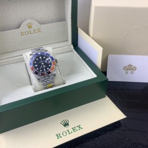 Alternative view of Royal Authentic  Rolex GMT-Master II Red & Blue Dial Men's Watch