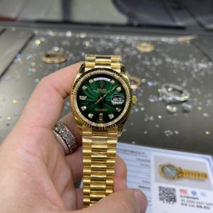 Alternative view of Customer Order: Rolex Datejust 36mm Case Plated in 18K Gold Thick Gold Plating, Shimmering Gold Finish Detail Sharing (Market-Standard Setting with Genuine South African Diamonds, 18K Gold, 24K Gold Plating. Gold Plating Effect: Achieves K-Gold Appearance at Minimal Cost. Genuine Gold Plating Ensures Surface Never Fades) Actual Product Photos