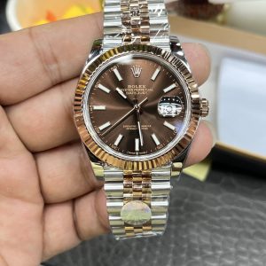 A+ Rolex Datejust / 41mm Rose Gold Coffee Dial / Shanghai 3135 Automatic Mechanical