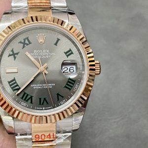 Gold-inlaid Green Basket Log-style 41mm