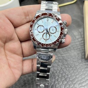 Alternative view of Rolex Daytona Series Ice Blue Dial/40mm with Moissanite Dial/Seagull 4131 Modified Dandong Automatic Mechanical Skeleton Movement