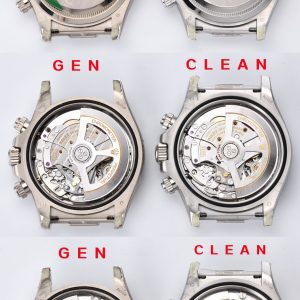 Alternative view of Detailed Comparison of Authentic vs. Counterfeit Daytona Movements from Factory C: You get what you pay for, and our discerning customers understand this principle well.The hour markers and luminous coating are also well executed. /PS: As mentioned earlier, genuine 4131 models feature cylindrical tube heads on the hands. However, upon examining the four authentic pieces provided by Clean, we identified several discrepancies—such as variations in the smoothness of the hour markers and the use of older conical tube heads on the hands. This suggests Rolex may be clearing out its 4130 inventory.Cases and bracelets also show minor visual differences in the comparison images. Despite the tight timeline, Clean procured five genuine pieces immediately. Reportedly, the watches' value has plummeted by over $100,000—excluding disassembled units and damaged parts. Having meticulously examined both genuine and replica pieces and cross-referenced photos, I personally consider this an exceptional creation.The decision to use the SH4131 involves complex considerations, but I hope everyone understands that "SH" does not equate to low-end quality. Similarly, Clean never compromises on procurement costs to maximize profits. Clean informed me that the procurement cost for the SH4131 movement was no lower than that of the DD4130. Lighting conditions may have affected the photos. I will attach natural light shots for reference, which I believe should be considered the definitive images.