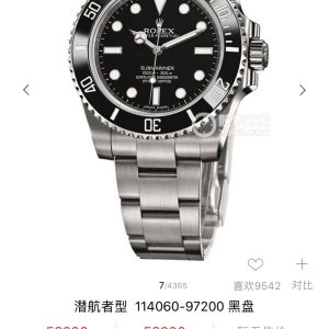Royal Authentic  Rolex Black Submariner Without Date