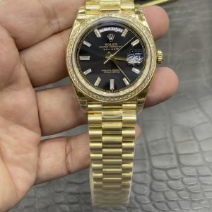 GS Rolex Day-Date / 40mm Black Ice Sugar Dial / Seagull 3255 Automatic Mechanical Movement / Weighted Version 180g