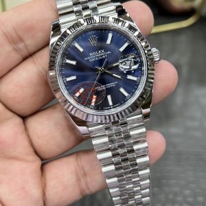Alternative view of Replica Rolex Datejust Series / 41mm Blue Datejust 27 Jewels / Powered by Shanghai-modified Dandong 3235 Automatic Mechanical Movement