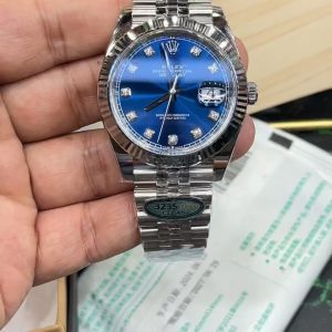 Rolex Datejust Series / 41mm Blue Diamond Dial / Shanghai Movement Modified to Dandong 3235 Automatic Mechanical