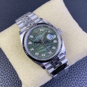 Alternative view of Rolex Datejust Green Maple Leaf Dial