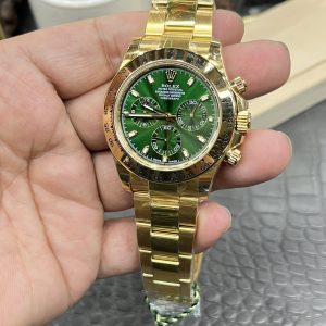Alternative view of CBD Rolex Daytona Series / Green & Gold Daytona / 40mm x 12.4mm / Dandong 4130 Automatic Chronograph Integrated Full-Function Mechanical Movement / Super Weighted 229g
