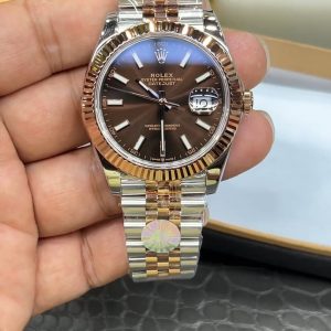 A+ Rolex Datejust / 41mm Rose Gold Coffee Dial / Shanghai 3135 Automatic Mechanical