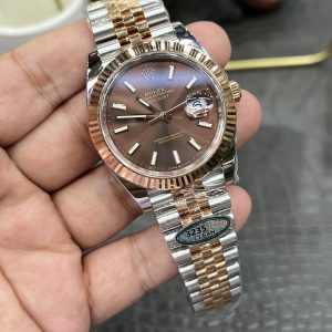 Alternative view of Rolex Datejust Series / 41mm Rose Gold with Coffee Dial / Powered by Shanghai 3235 Modified Dandong Automatic Mechanical Movement