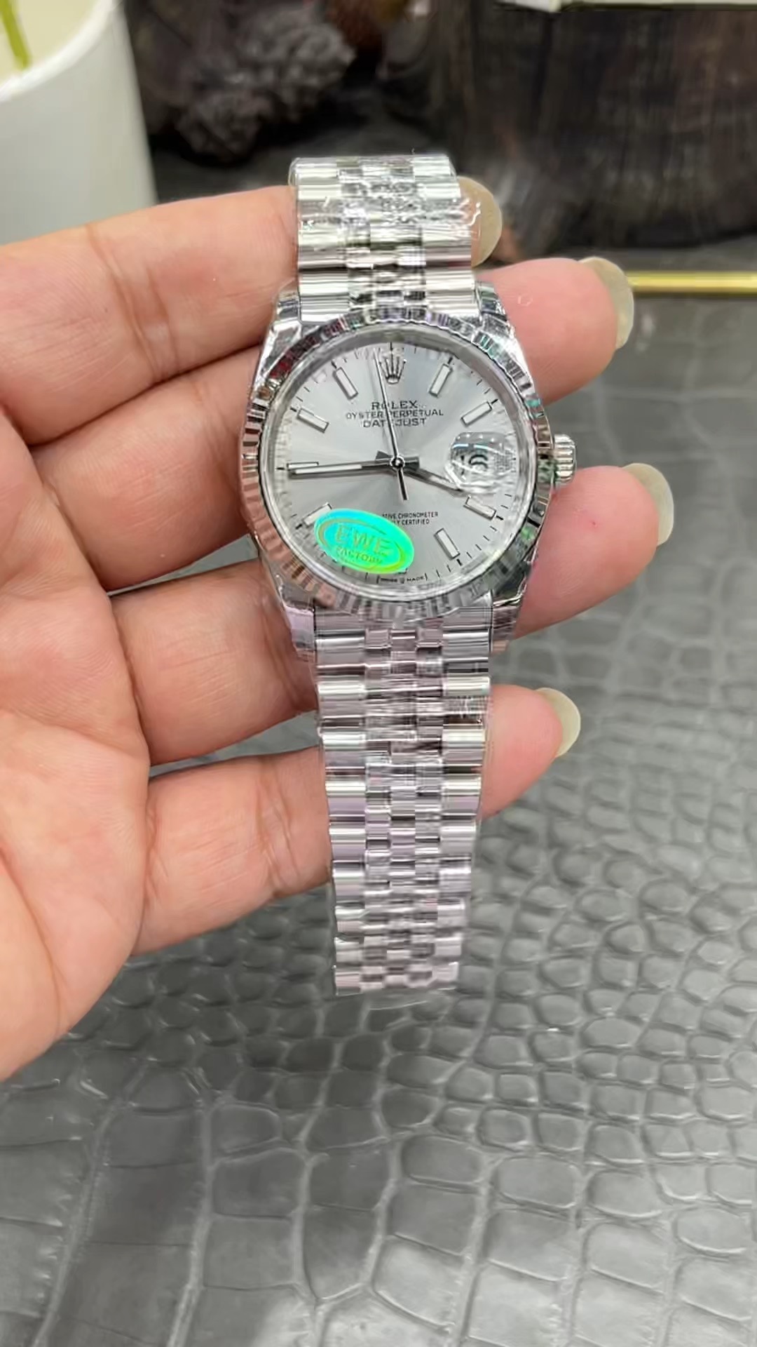 Ewe Rolex Datejust Series / 36mm Silver-Gray Dial / Shanghai 3235 Automatic Mechanical Movement with 72-Hour Power Reserve