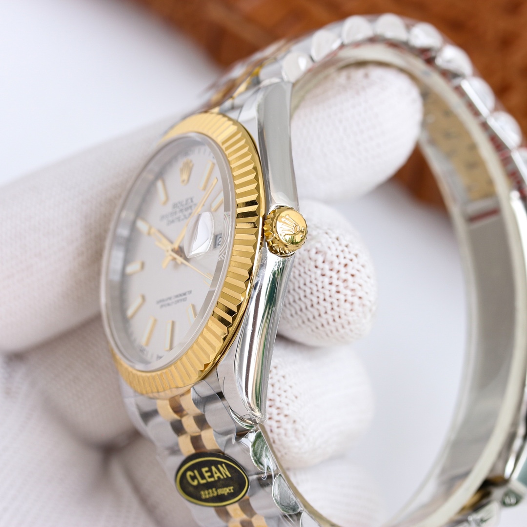 Clean Factory/C Factory Rolex Datejust Series Mechanical Men's Watch, Authentic Molded Replica 1: Features a 1:1 Super 3235 integrated movement with 72-hour power reserve. No fake movement decoration. Extremely stable movement. 2: Entire watch crafted from 904L stainless steel /paired with AR factory steel bracelet and IP vacuum-plated platinum bezel / Free replacement for color fading 3: Dial color matches authentic to an incredible degree 4: Market's only replica with authentic calendar font; subsequent 1-31 date font authenticity comparison available 5: Only replica achieving luminous hands/indexes in matching color, achieved through third-party manufacturing + self-procured Swiss C1+C3 luminous powder. 6: Indexes/crown logo studs feature full platinum electroplating. Though clean styles are scarce, nearly every piece is a masterpiece. Completely resolves most Datejust pain points on the market, born for perfection. Clean-Datejust - Image 3