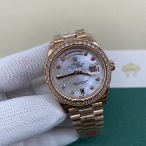 Alternative view of Royal Authentic Rolex Day-Date, Solid Gold Mother-of-Pearl Dial