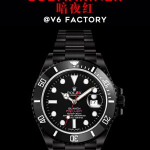 Rolex BLAKEN Edition Dark Red Submariner Customization Family Collection Latest Upgrade: DLC Diamond-Like Carbon Coating Technology Darker, Harder, More Scratch-Resistant All-Black Stainless Steel! Delivers a Visual Impact! The Dominant Chronograph Dial Exudes Sci-Fi Aesthetics