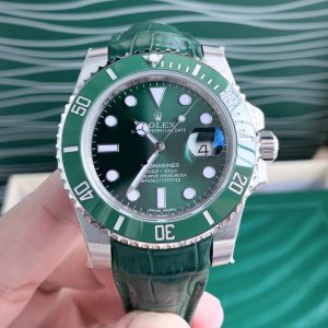 The green Submariner with a green strap—it's a real treat.