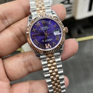 Alternative view of GS Rolex Datejust Series / 31mm Rose Gold Case with Purple Roman Dial / Powered by Hangzhou Cal.2236 Automatic Mechanical Movement