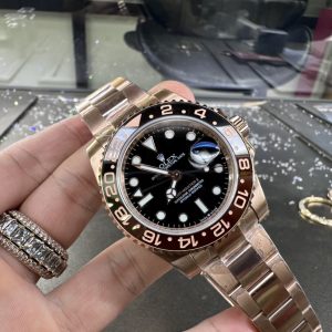 Alternative view of Customer-Ordered Rolex GMT-Master II Full 18K Rose Gold Case Thick Gold Plating, Radiant Gold Finish Detailed Sharing (Market-Available South African Genuine Diamond Setting in 18K Gold 24K Gold Plating Effect: Achieves K-Gold Appearance at Minimal Cost Genuine Gold Surface Coating Never Fades) Actual Shipping Photos