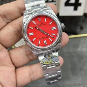 Alternative view of Rolex Oyster Perpetual Replica / 36mm Red Dial / Powered by Shanghai 3230 Automatic Mechanical Movement