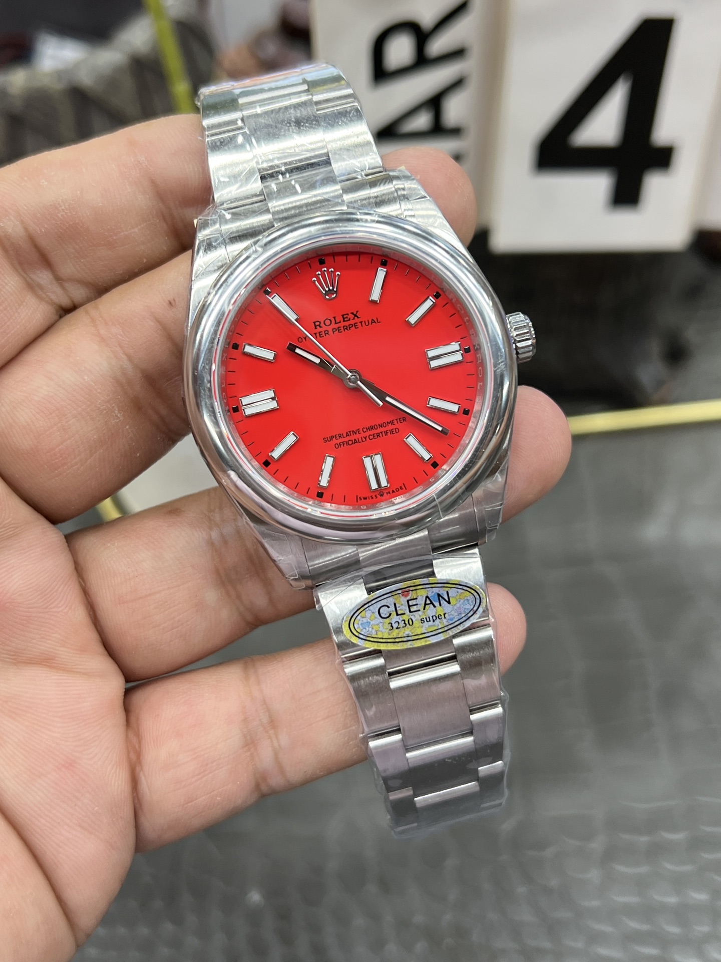 Rolex Oyster Perpetual Replica / 36mm Red Dial / Powered by Shanghai 3230 Automatic Mechanical Movement - Image 2
