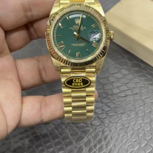 CBD Rolex Day-Date / 40mm Casino Green Bezel / Seagull 3255 Automatic Mechanical Movement / Super Weighted 216g