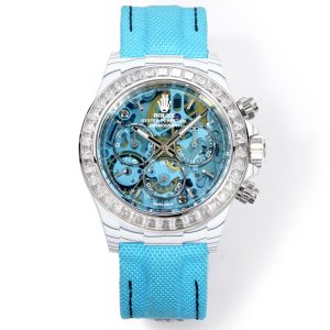 TW Factory ROLEX Cosmograph Daytona Carbon Fiber Custom Edition. This timepiece offers lightweight comfort while maintaining a robust exterior. Each watch features a uniquely patterned carbon fiber material. 【Case】 Dimensions of 40x12.4mm perfectly match the original. TW Factory masterfully crafts the distinctive character of carbon fiber Rolex watches.Exclusively in the market, the entire case, bezel, and caseback are crafted from high-composite carbon fiber and ultra-bright luminous powder. Details undergo hand-finished chamfering and polishing for exceptional texture. 【Bracelet Clasp】The strap features a hand-woven synthetic fiber band, offering breathable comfort and soft texture. 【Movement】Equipped with the latest precise and mature 4802 movement, it perfectly delivers powerful functionality—the ultimate value for money!!!