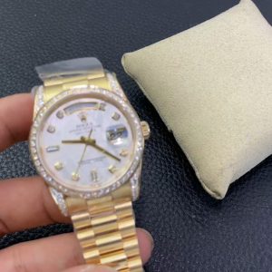 Top-of-the-line Custom Edition 18K Gold Genuine Diamond Day-Date Meteorite Dial Serious Gear Arrives—Serious Buyers Only