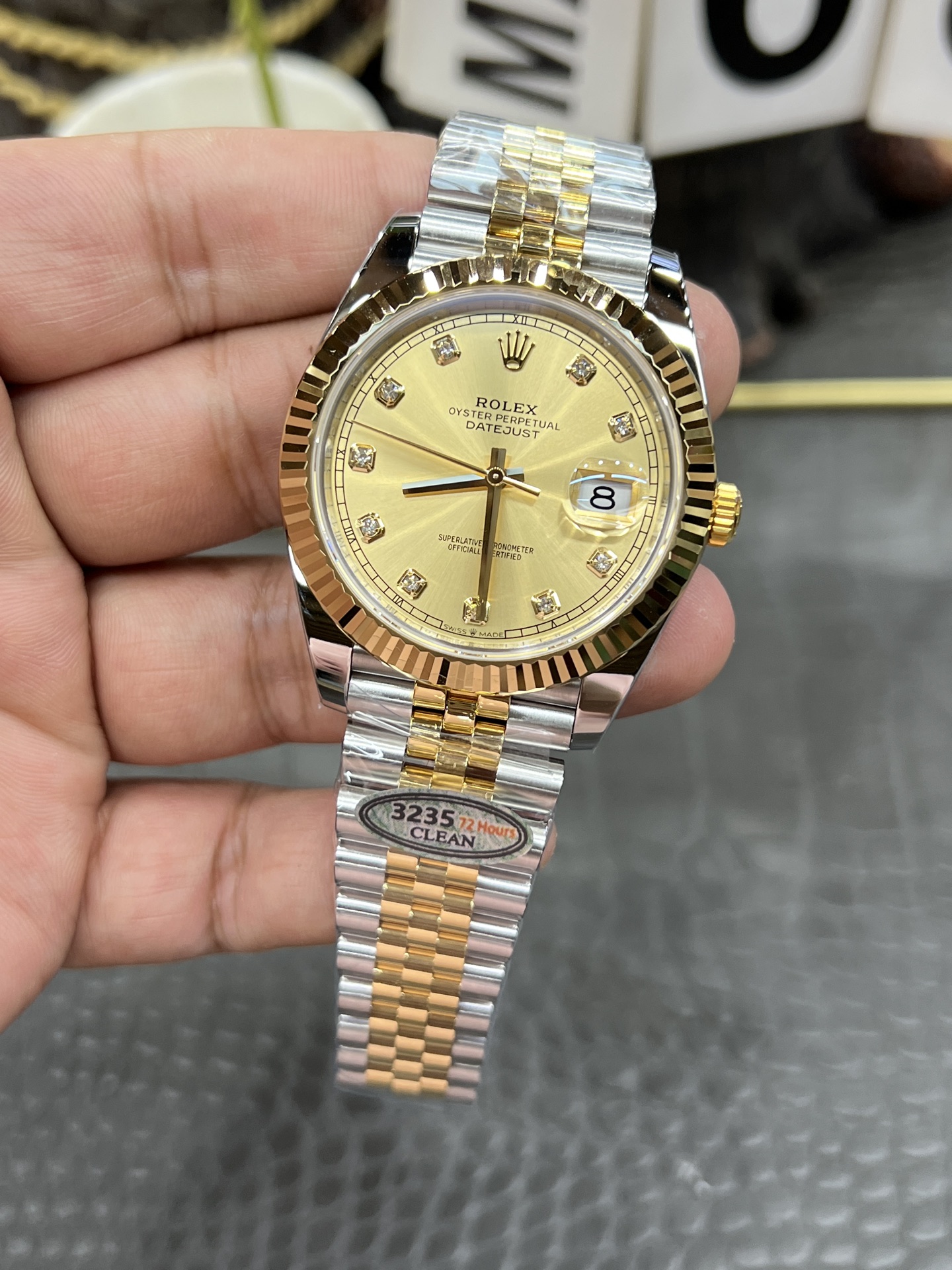 CVS Rolex Datejust / 41mm Two-Tone Diamond Dial / Shanghai-Modified Dandong 3235 Integrated Automatic Mechanical Movement - Image 3