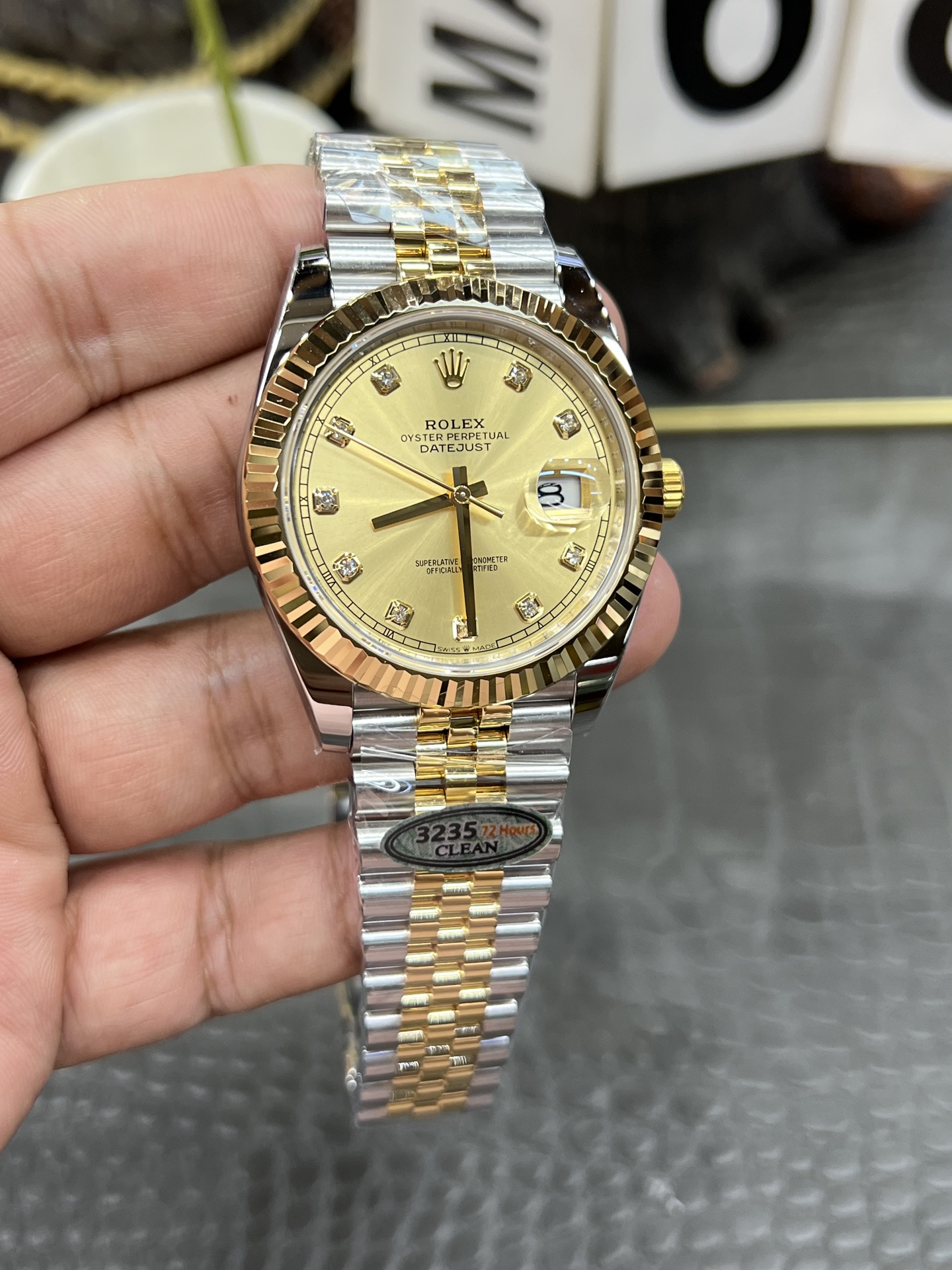 CVS Rolex Datejust / 41mm Two-Tone Diamond Dial / Shanghai-Modified Dandong 3235 Integrated Automatic Mechanical Movement - Image 4