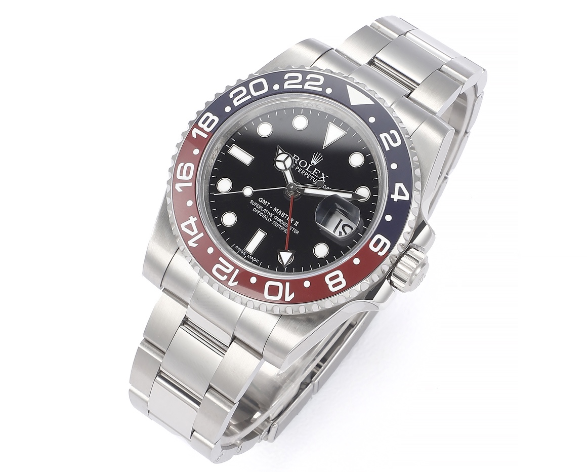 Rolex GMT-Master II Upgrade Edition. Crafted from authentic 904L steel matching genuine models, featuring an integrated ceramic bezel with platinum lettering identical to the original. Accessories compatible with genuine parts. 904L steel case and bracelet, sapphire crystal, superluminova, bidirectional ceramic rotating bezel, folding clasp. - Image 2