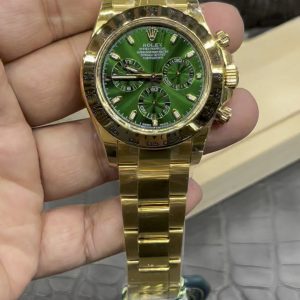 CBD Rolex Daytona Series / Green & Gold Daytona / 40mm x 12.4mm / Dandong 4130 Automatic Chronograph Integrated Full-Function Mechanical Movement / Super Weighted 229g