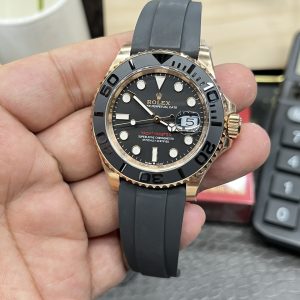 Alternative view of Rolex Yacht-Master Rose Gold / 40mm Rubber Strap / Shanghai Movement Modified to Dandong 3235 Automatic Mechanical