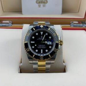 Alternative view of Royal Authentic  Rolex Black Gold Submariner Watch