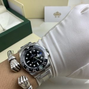 Royal Authentic  Rolex GMT-Master II Men's Watch with All-Black Ceramic Bezel